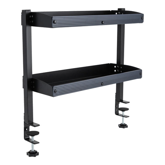 Clamp On Two Tier Desk Corner Shelf Organizer