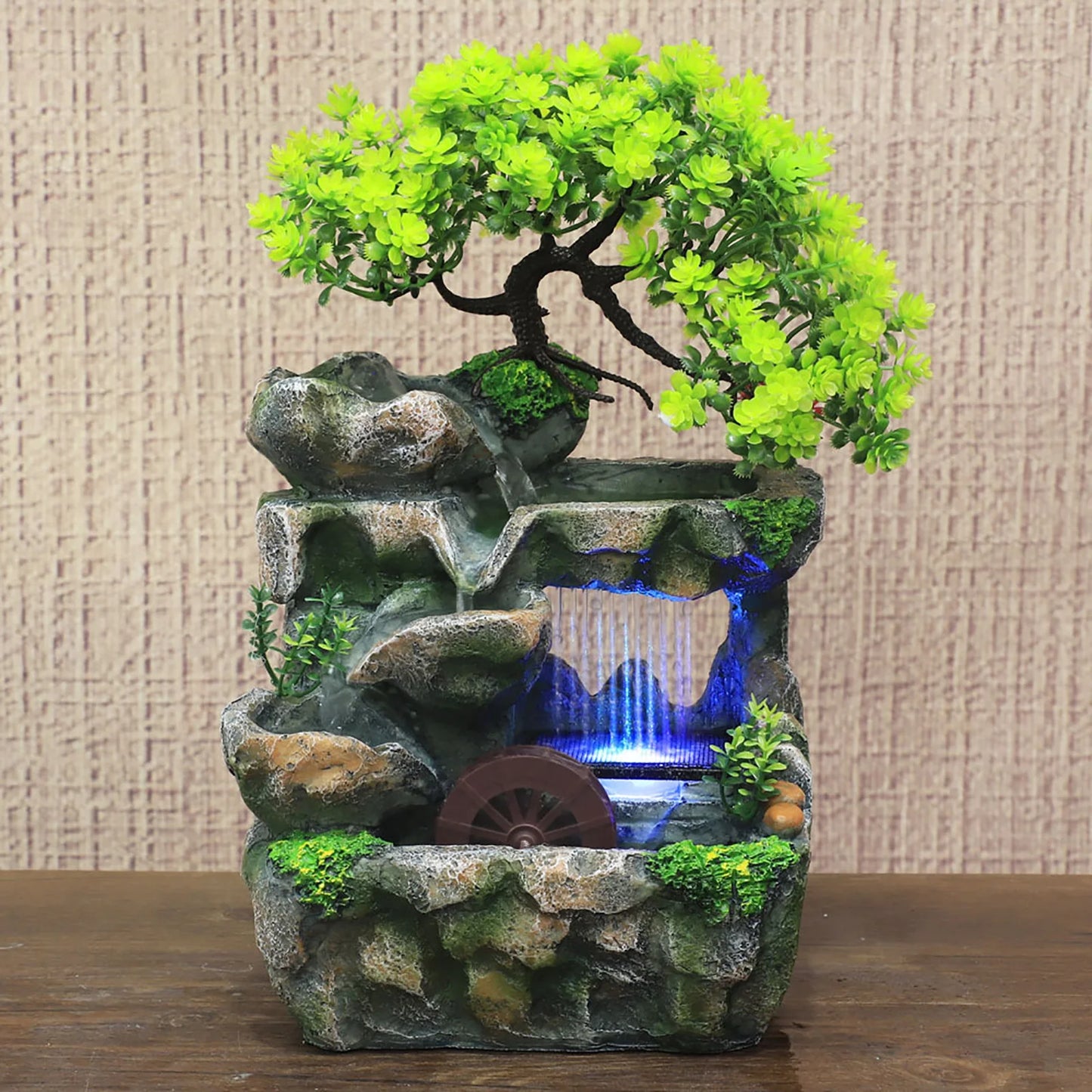 Indoor Desktop Waterfall Fountain With LED Lighting