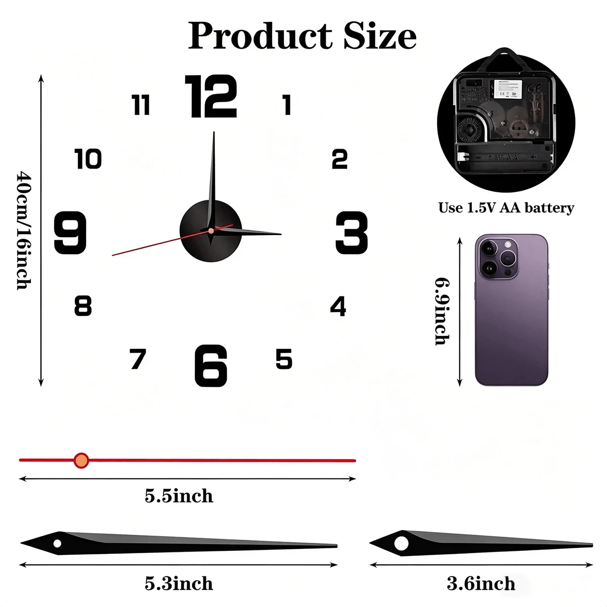 Minimalist Glow In The Dark Wall Clock