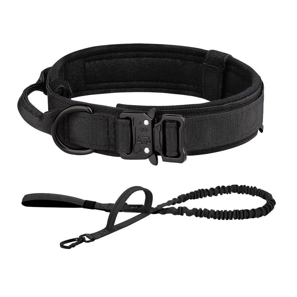 Adjustable Tactical Dog Training Collar With Leash Set