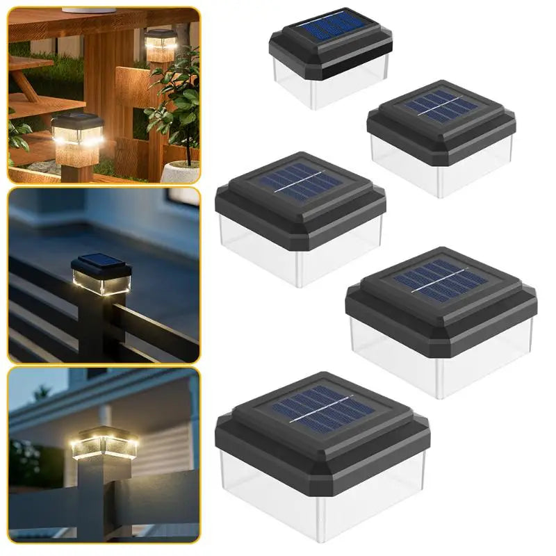 LED Solar Post Cap Light IP65 Waterproof Outdoor Use