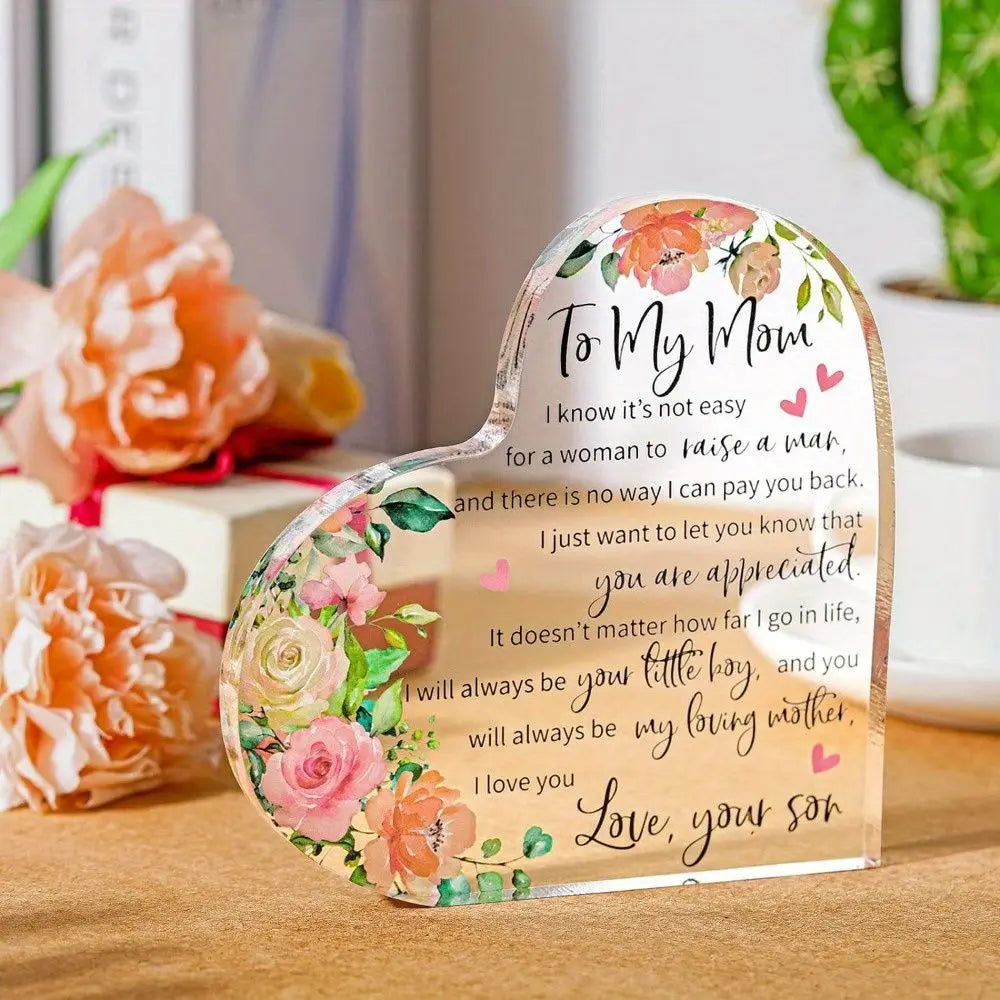 Heart Acrylic Plaque Gift For Mom