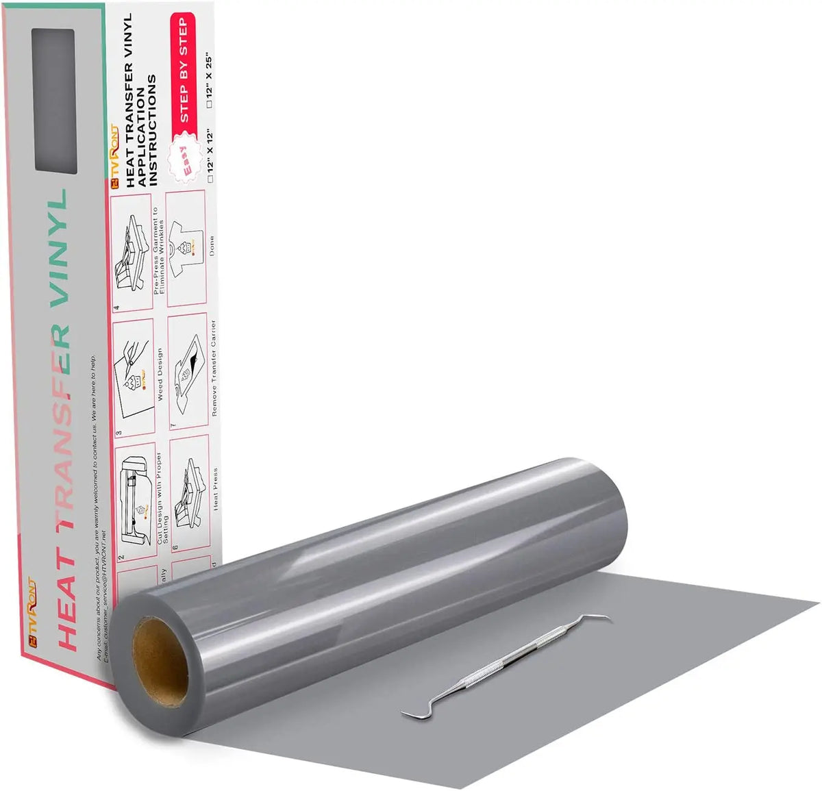 HTVRONT 12"X20ft/30x600cm Heat Transfer Vinyl Roll for T-shirt Garment Craft Heat Press DIY HTV Film For Printing Clothes Cricut
