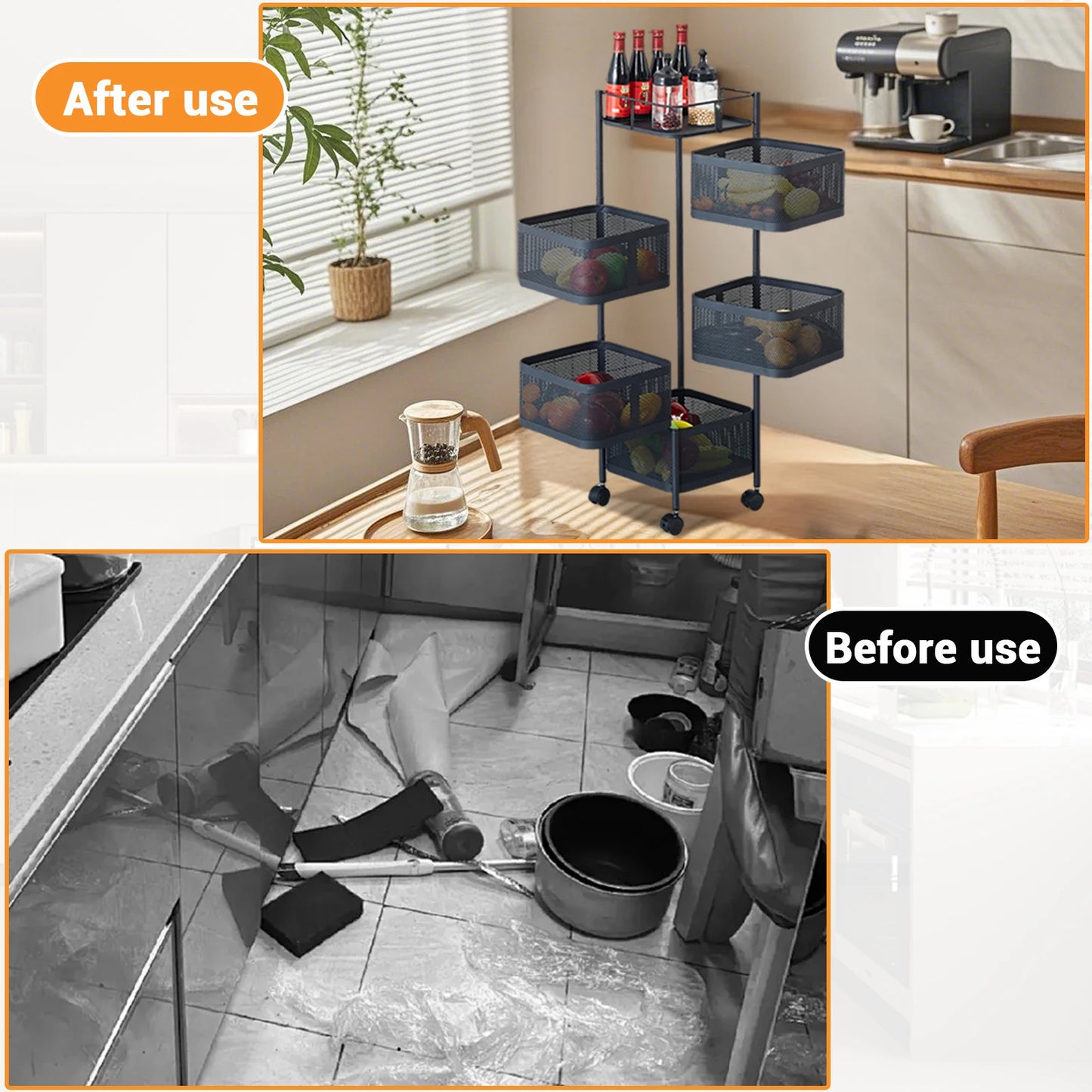 HobbyLane Five Layer 360 Degree Rotatable Trolley Rack