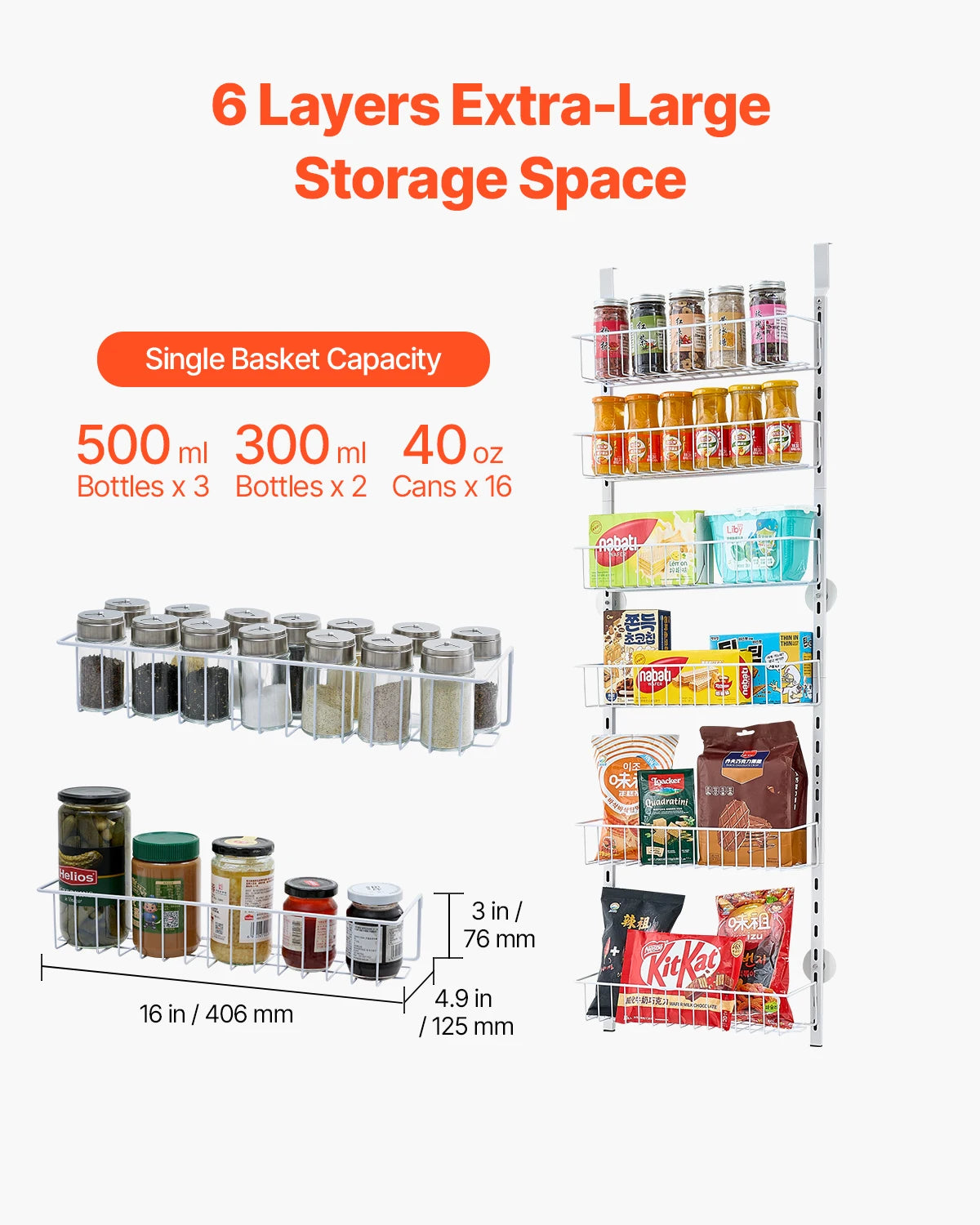 SucceBuy Heavy Duty Over The Door Spice Rack Organizer