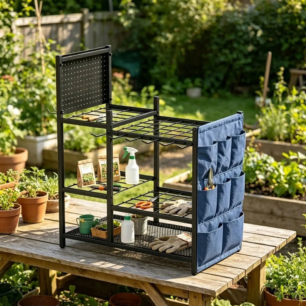 Heavy Duty Garden Tool Storage Organizer Rack