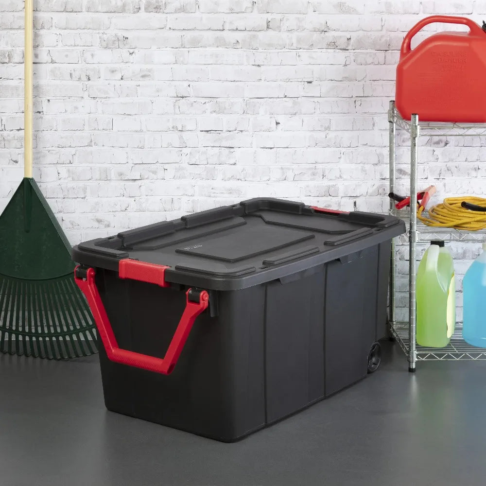 Sterilite Wheeled Plastic Industrial Storage Bin