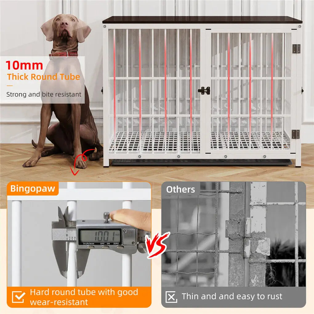 Bingopaw Heavy Duty Metal Dog Kennel With Removable Tray