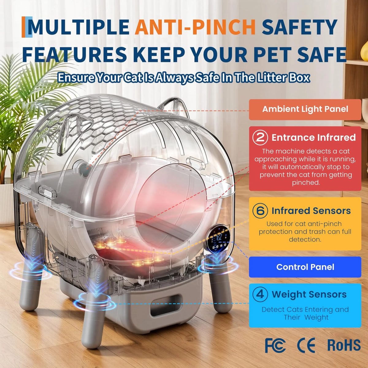 HiMiss Automatic Self Cleaning Cat Litter Box