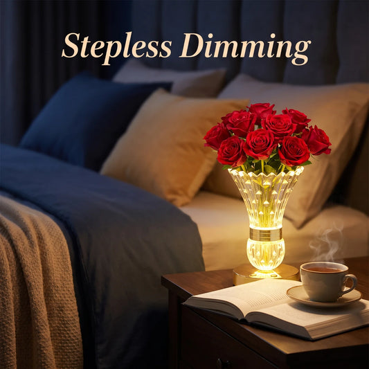 Rechargeable Crystal Vase Touch Control Table Lamp