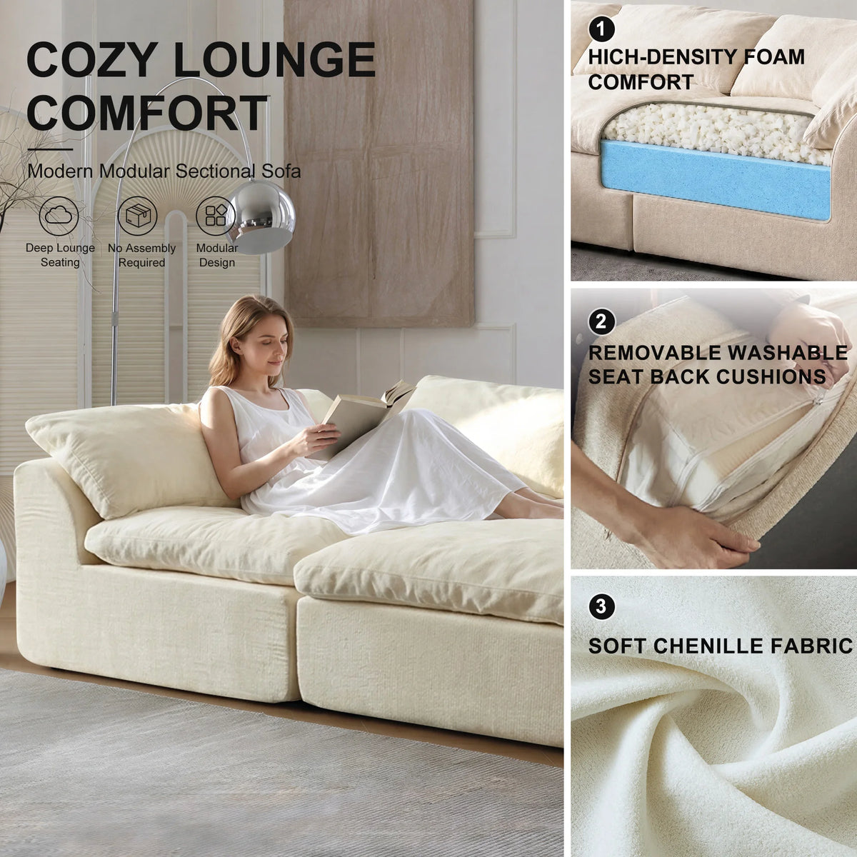 Yeflixvrau Modern Modular Sectional Sofa