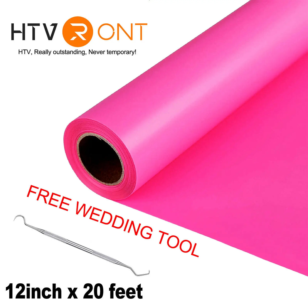 HTVRONT 12"X20ft/30x600cm Heat Transfer Vinyl Roll for T-shirt Garment Craft Heat Press DIY HTV Film For Printing Clothes Cricut
