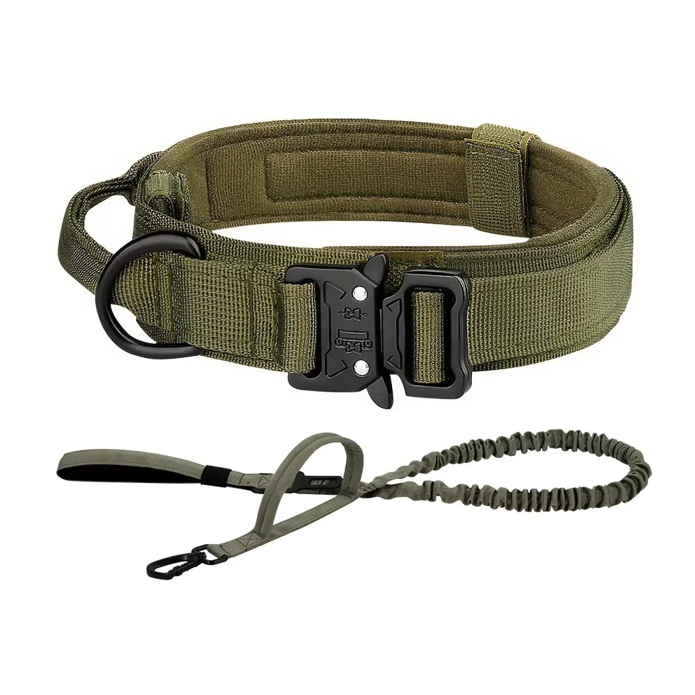 Adjustable Tactical Dog Training Collar With Leash Set