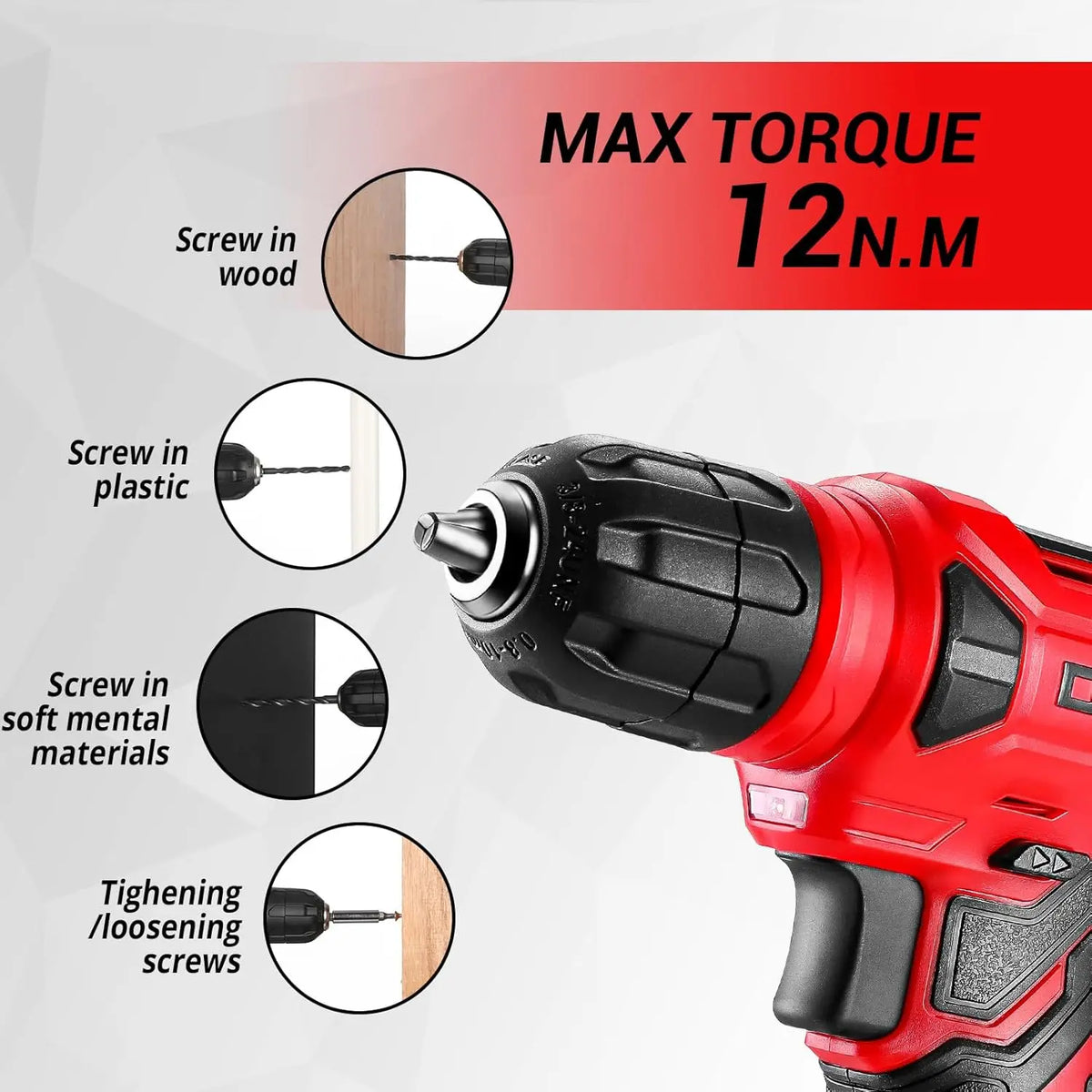 DEKO 126 Piece Cordless Drill Home Tool Kit