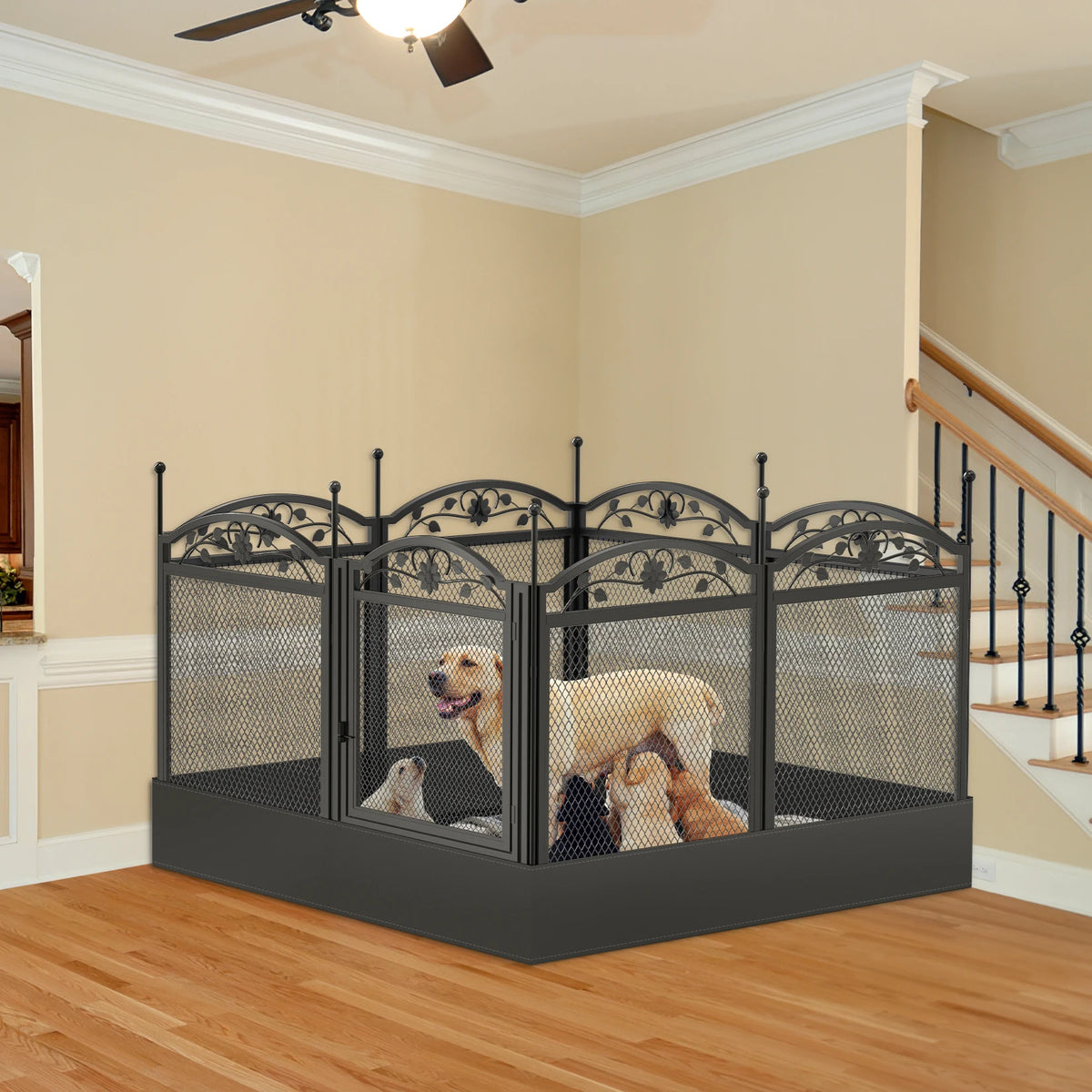 Bingopaw Heavy Duty Metal Dog Playpen With Pad