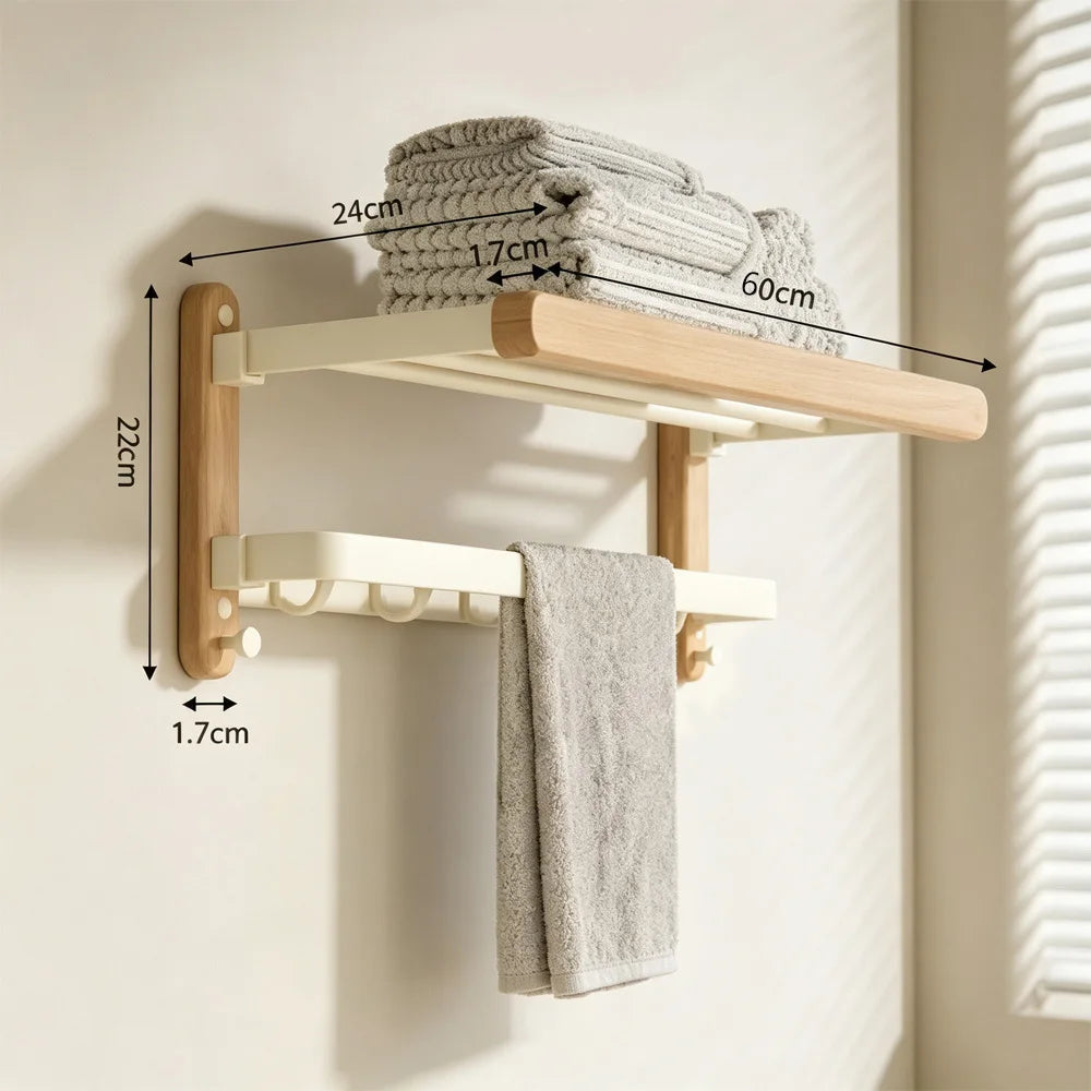 White Walnut Wood Bathroom Hardware Set Towel Rack Organizer Shelf Toilet Brush Holder Wall Mounted Bathroom Accessories Kit