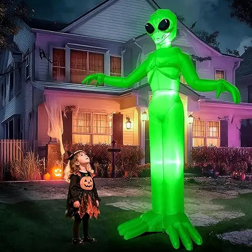 Joyfy Alien Halloween Inflatable Outdoor Decor LED Lights