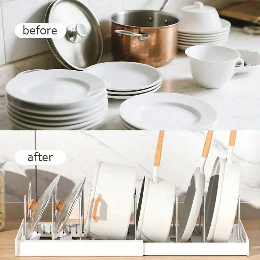 Heavy Duty Pull Out Pot Lid Organizer Rack