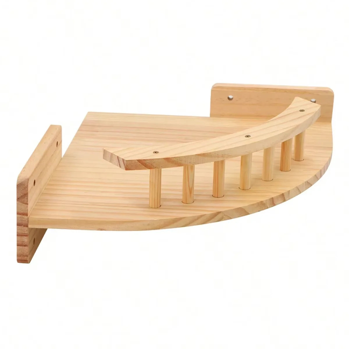 CWV Corner Pine Wood Wall Mounted Cat Hammock Steps