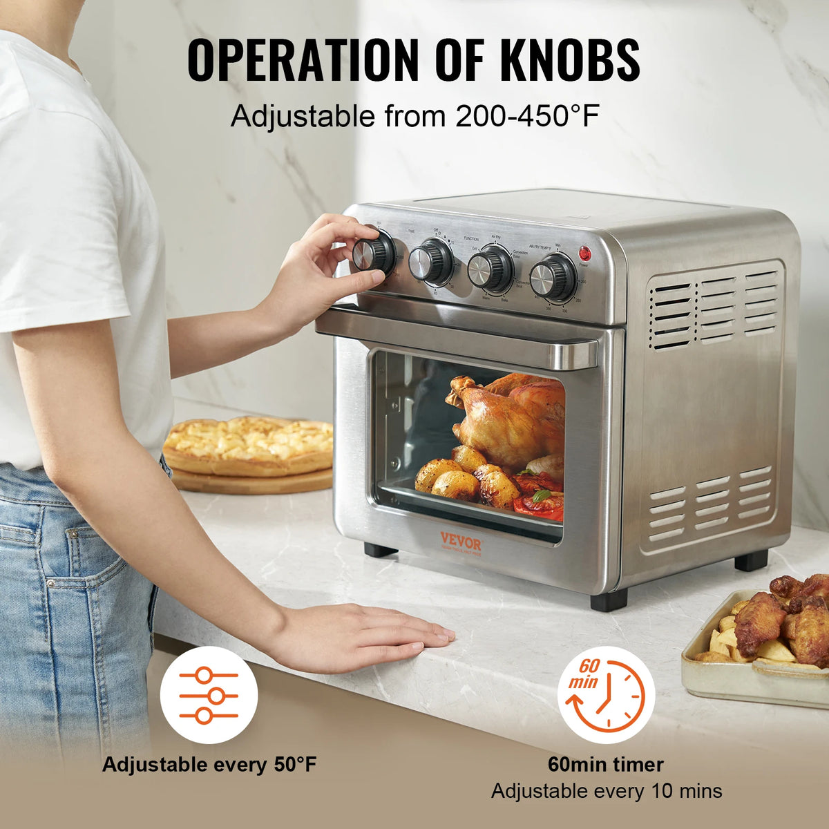 SucceBuy Air Fryer Toaster Oven Combo With Grill
