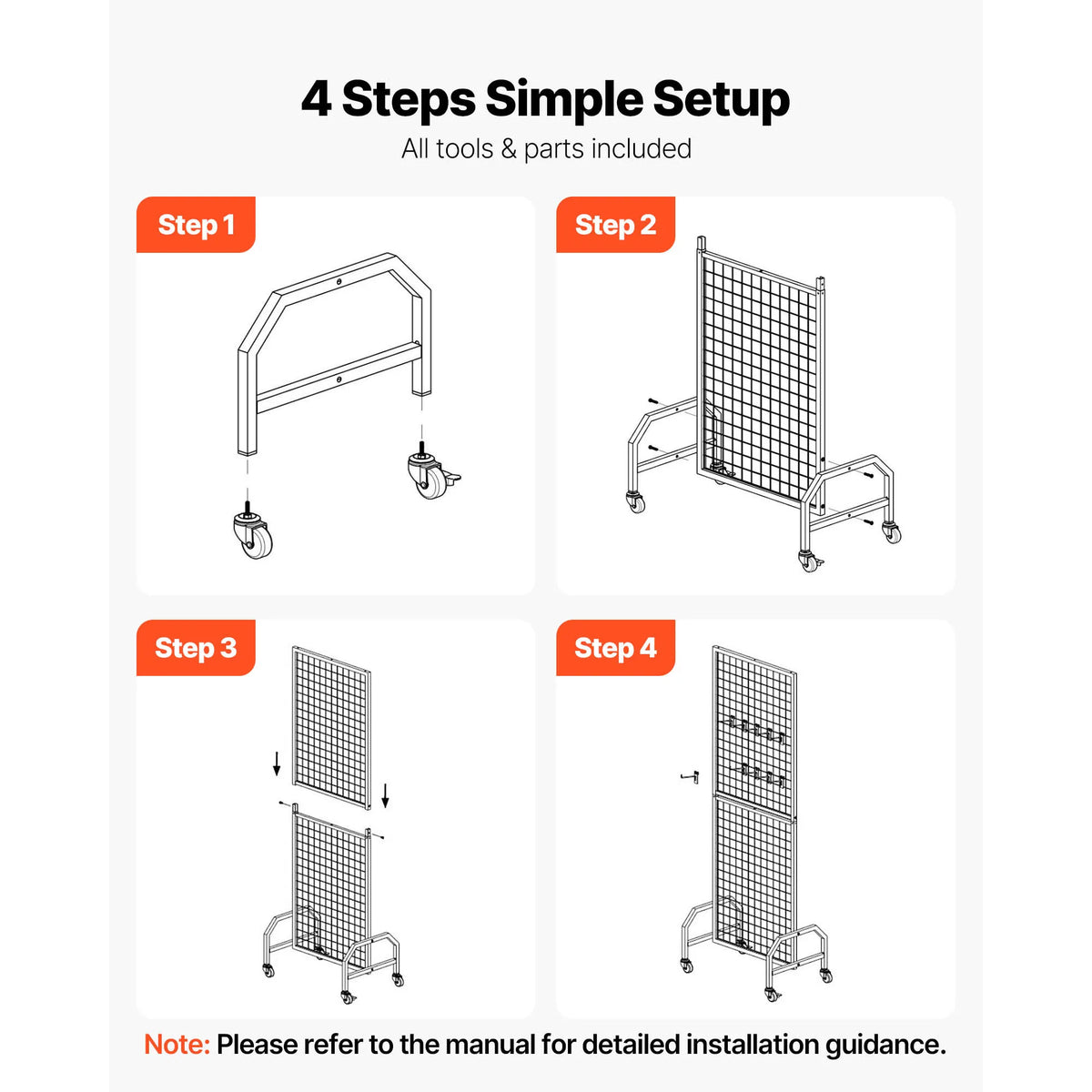 SucceBuy Carbon Steel Wire Grid Display Rack Panel