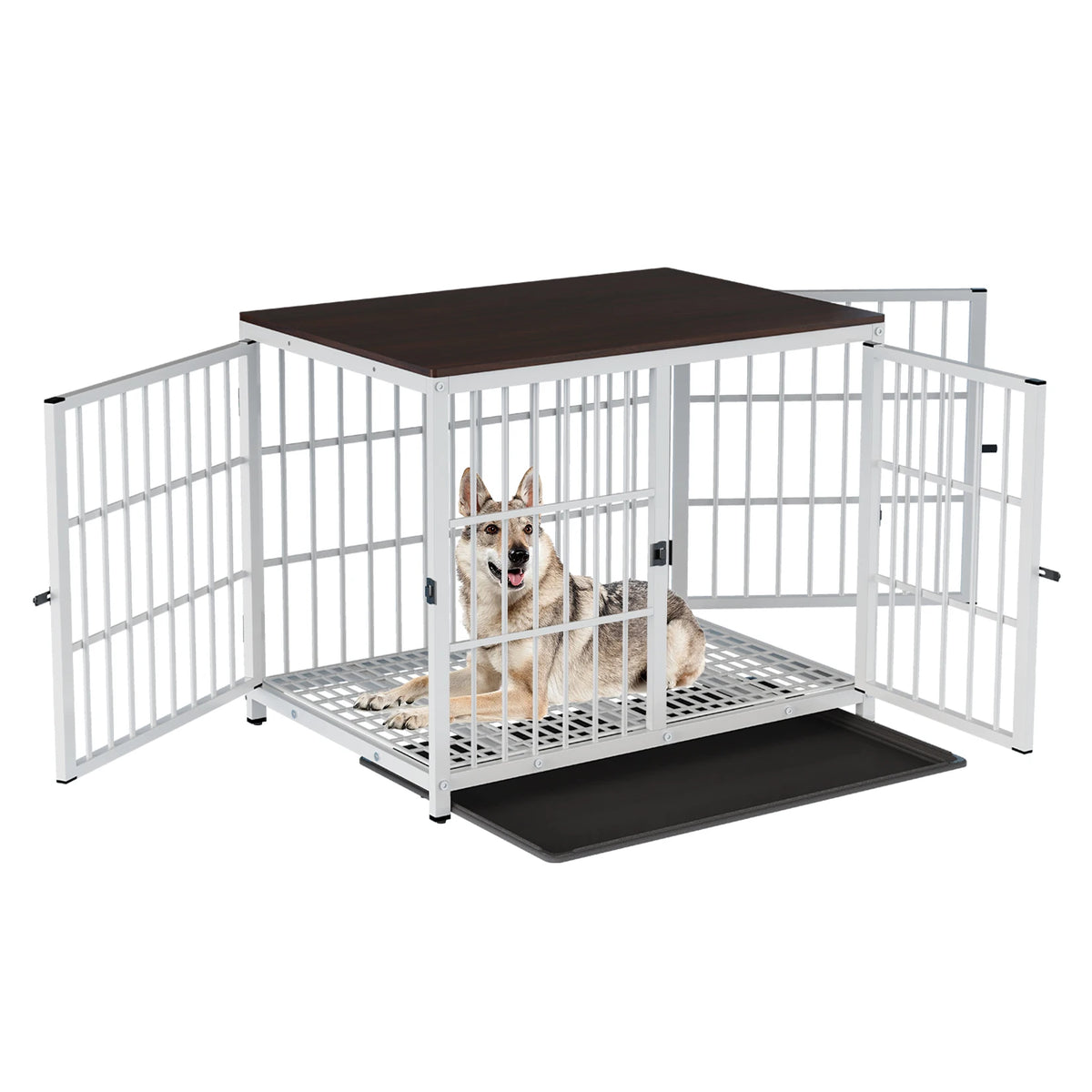 Bingopaw Heavy Duty Metal Dog Kennel With Removable Tray