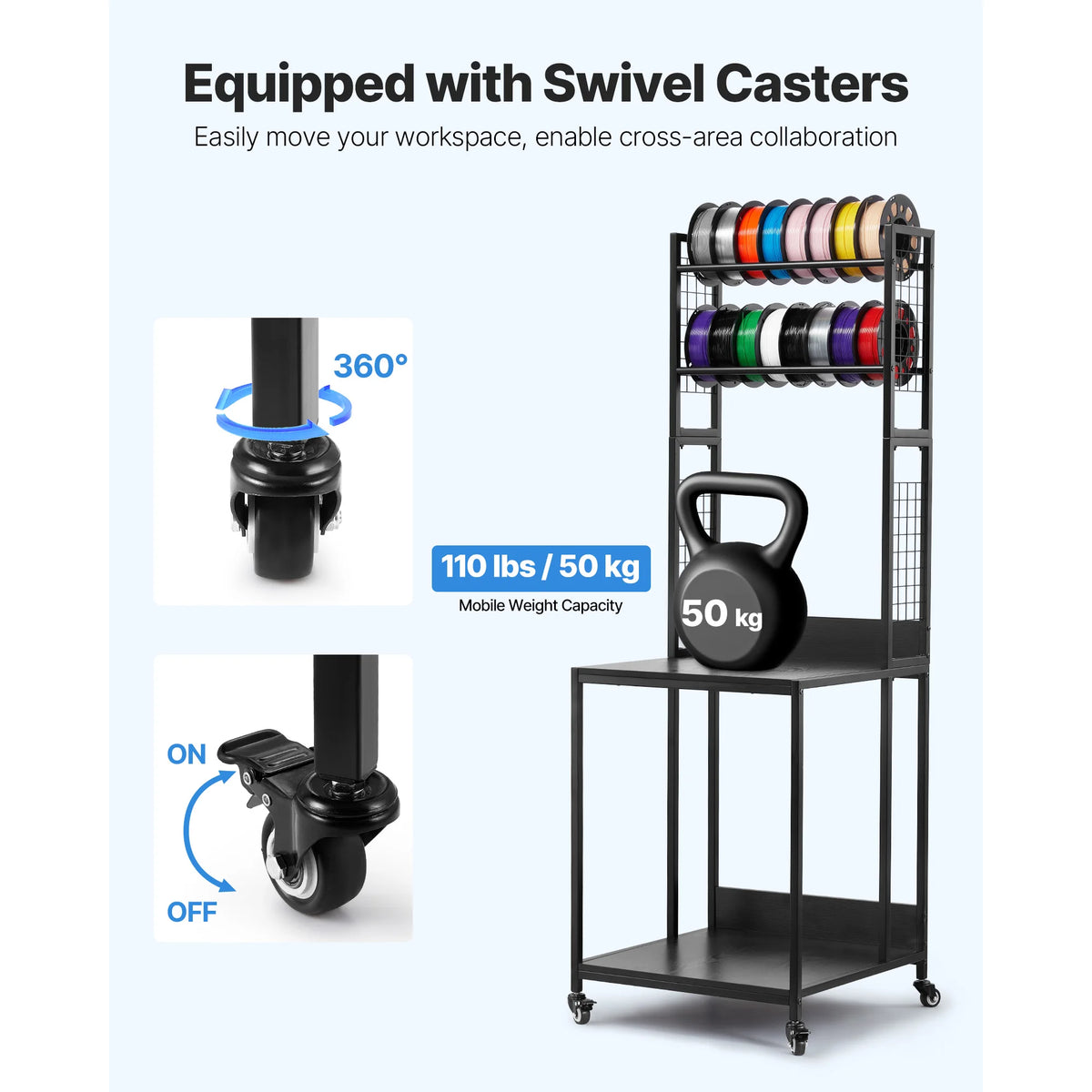 SucceBuy Steel Filament Spool Storage Rack