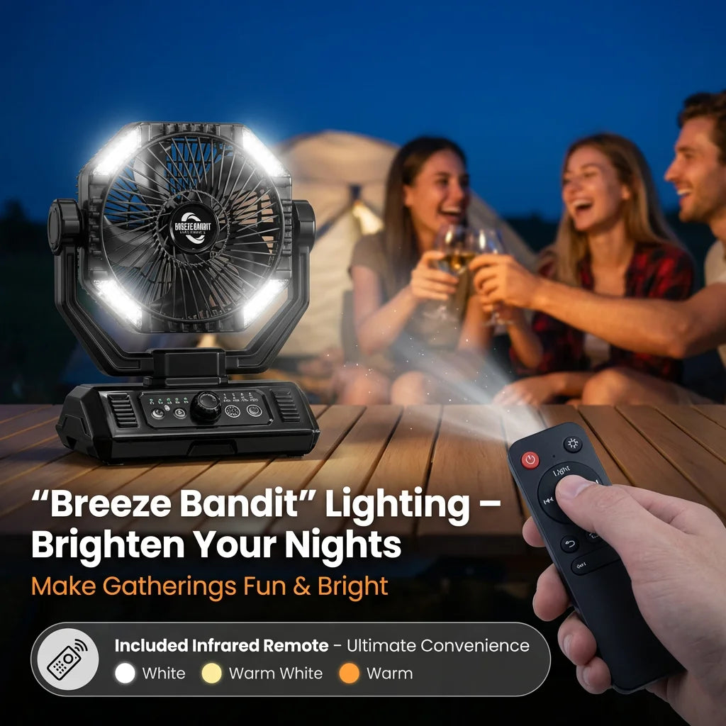 coldSky Rechargeable Camping Fan With LED Lights