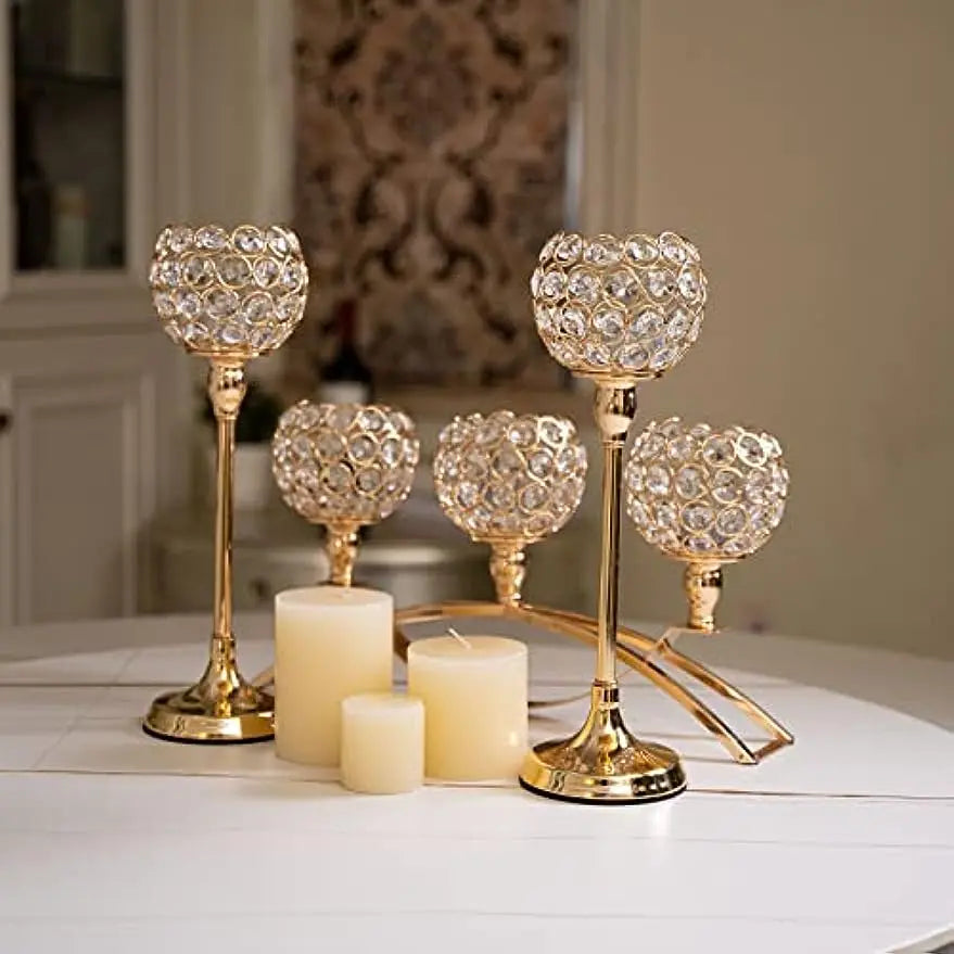 Vincigant 3 Arm Metal Tealight Candle Holder Stand
