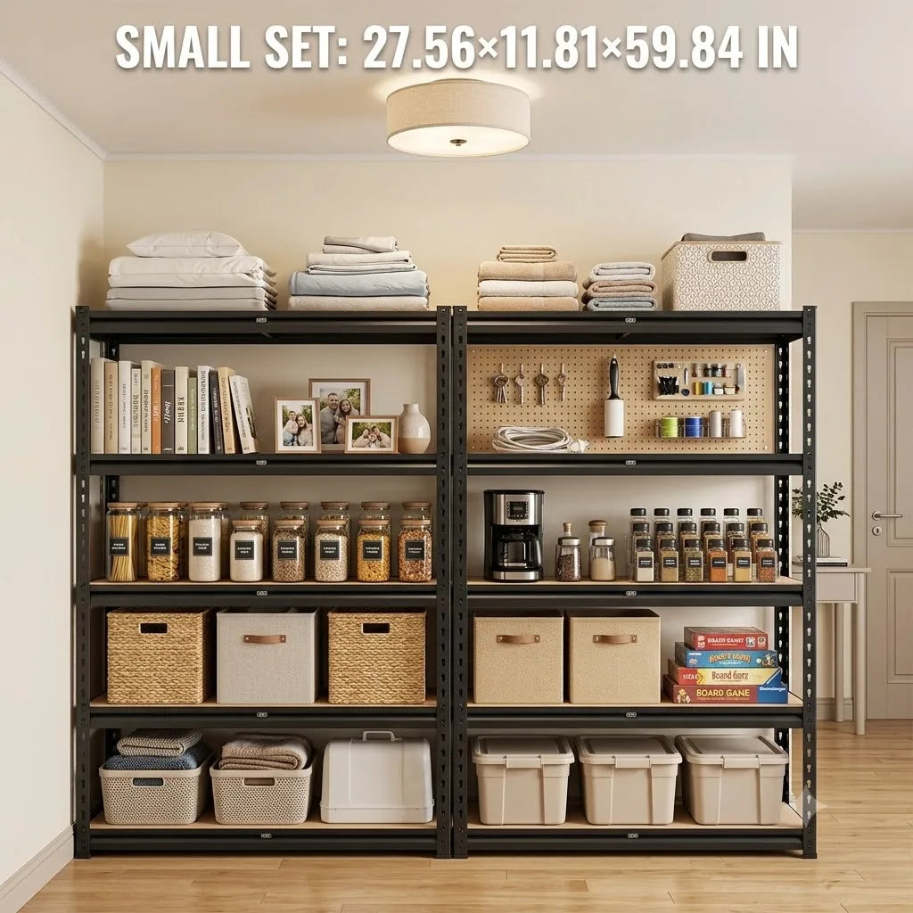 Heavy Duty 5 Tier Metal Storage Rack Set