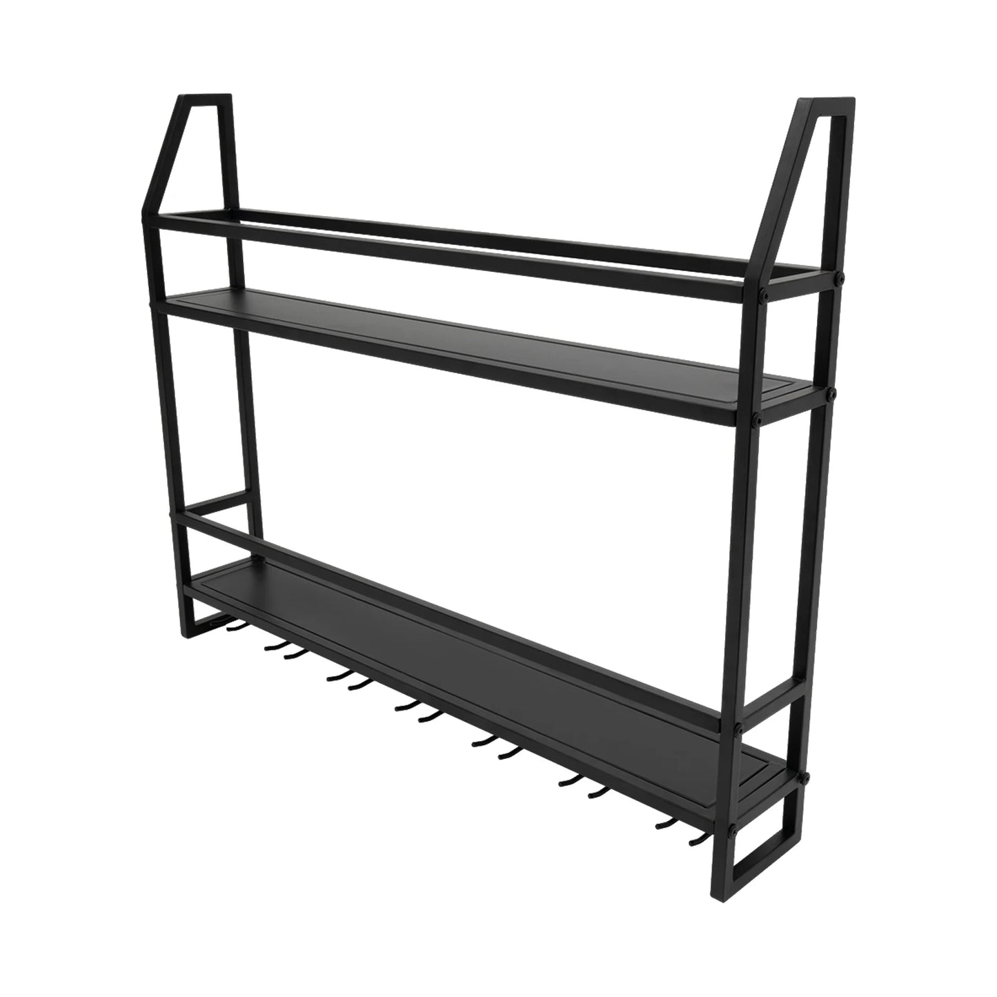 Wall Mounted Wine Rack With Goblet Holder And Shelf
