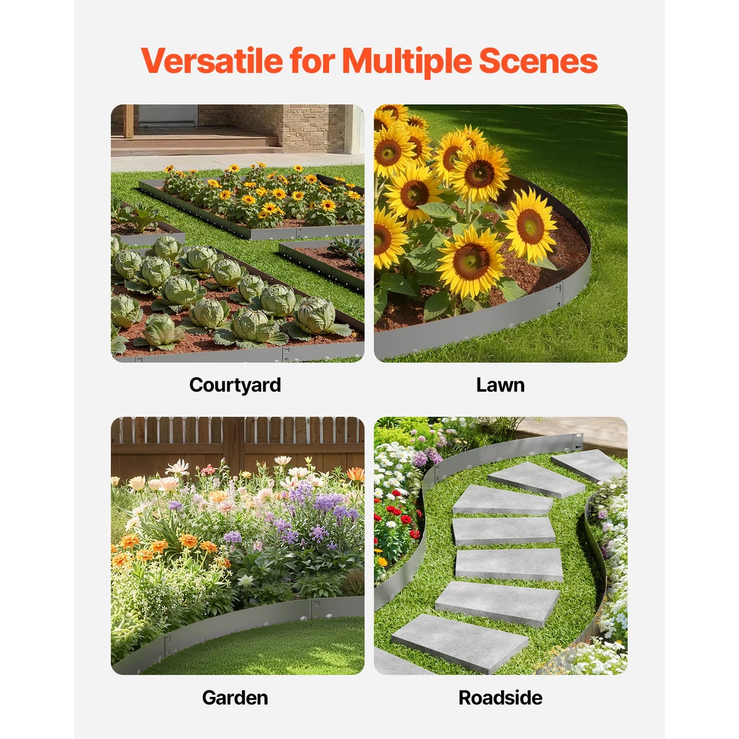 Galvanized Steel Landscape Edging for Garden and Lawn