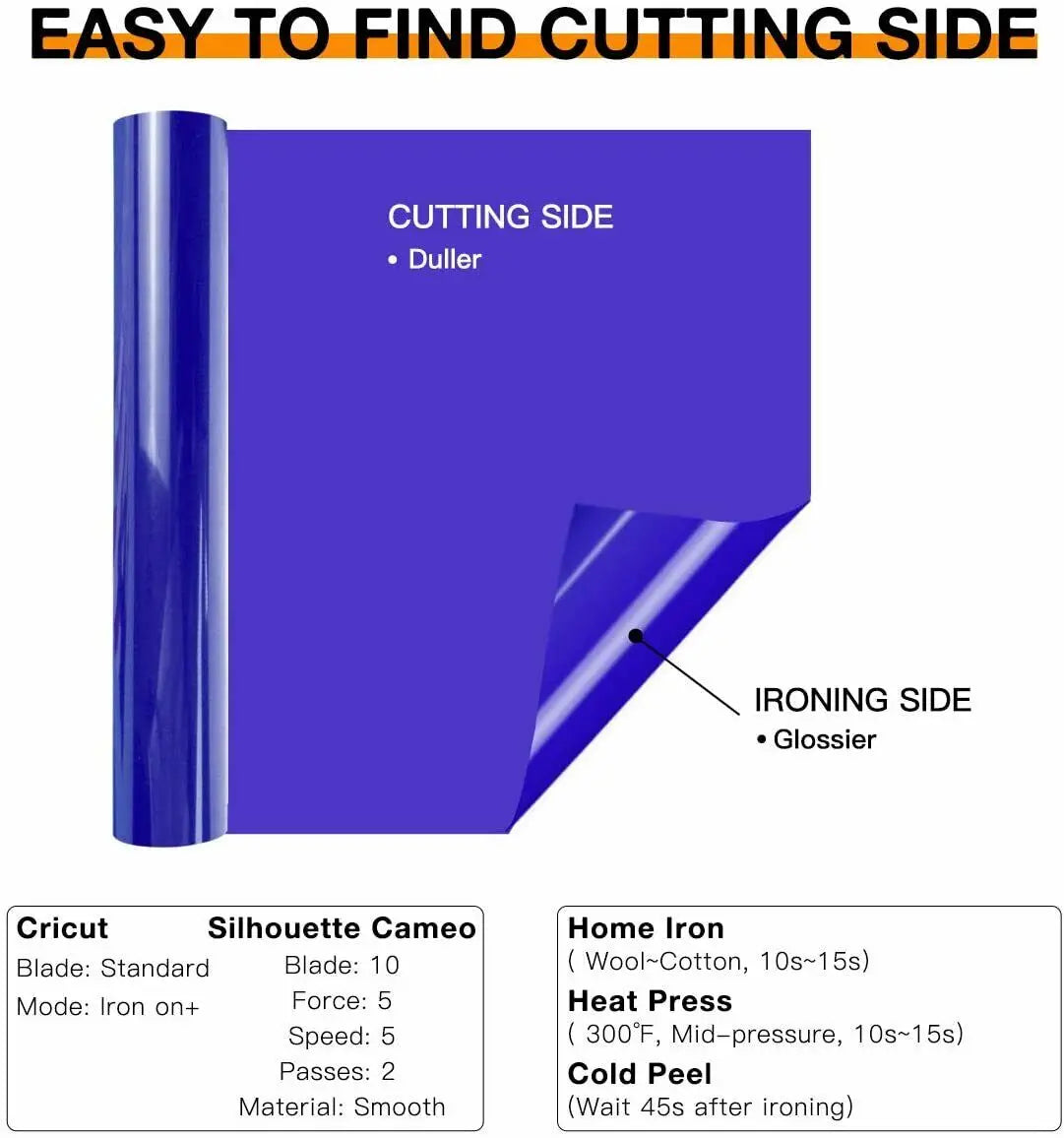 HTVRONT 12"X20ft/30x600cm Heat Transfer Vinyl Roll for T-shirt Garment Craft Heat Press DIY HTV Film For Printing Clothes Cricut