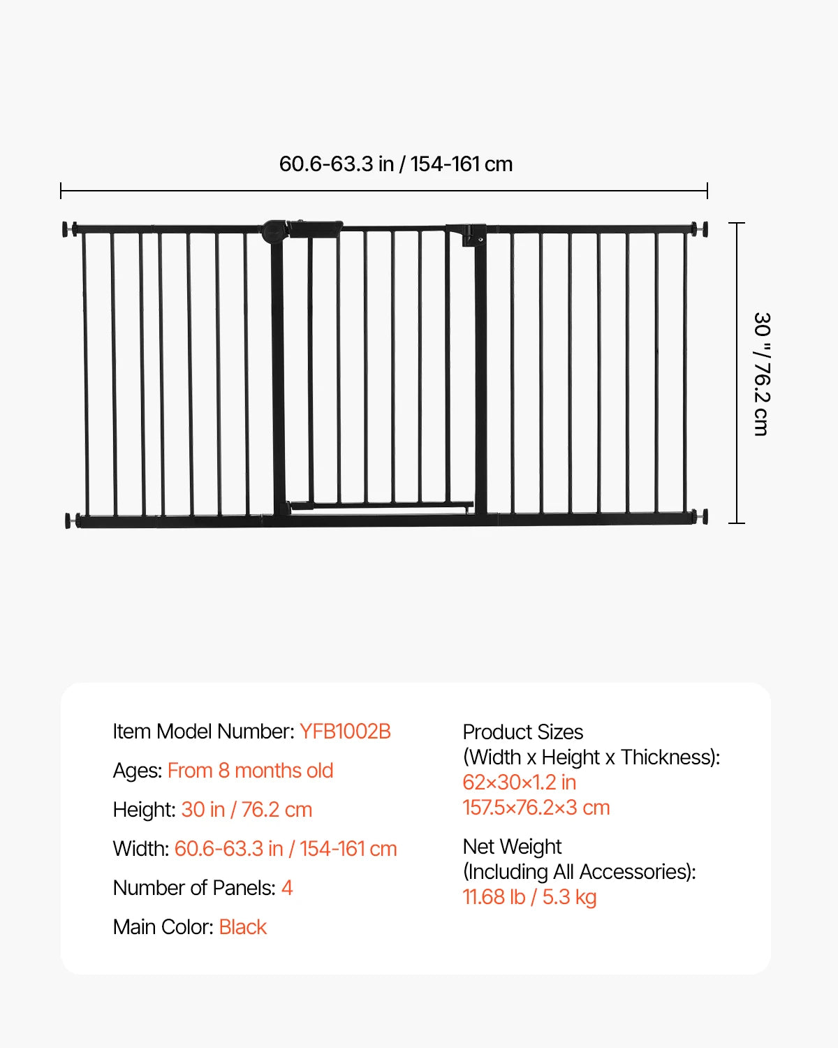 SucceBuy Pressure Mount Baby And Pet Gate