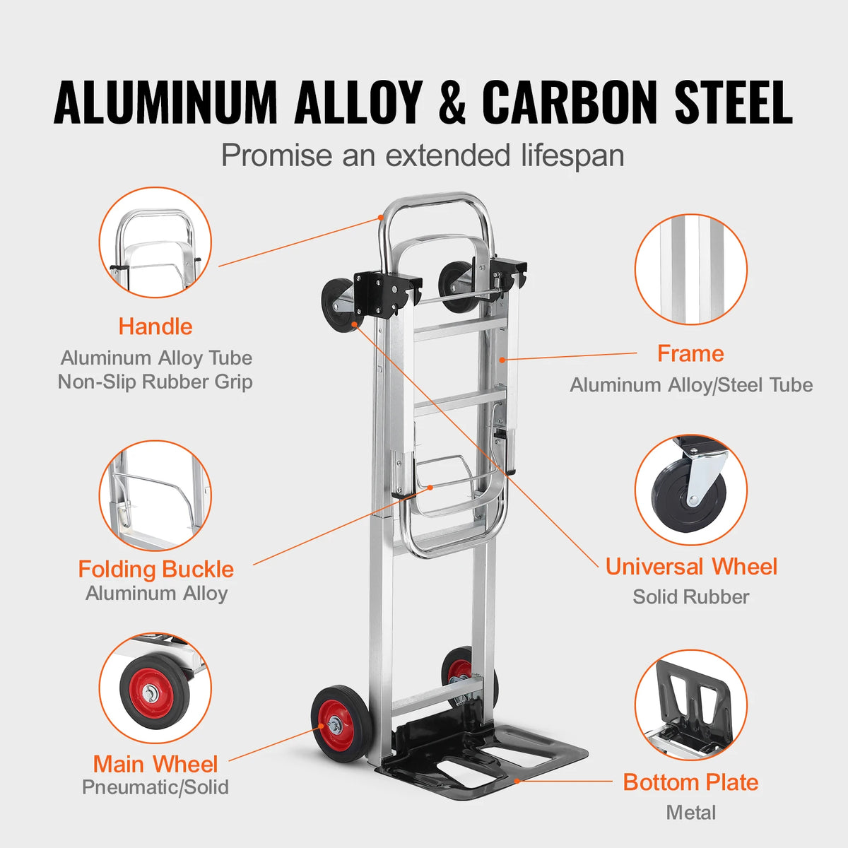 SucceBuy 400 Lb Folding Hand Truck Utility Dolly