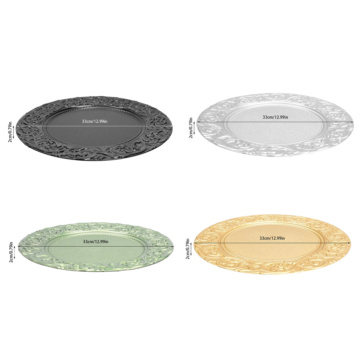 Round Reusable Charger Plates For Wedding Party Decor