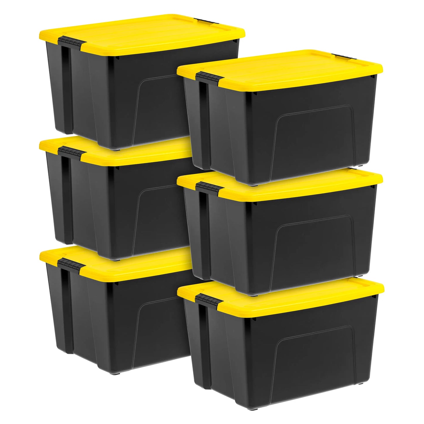 IRIS 20 Qt. Plastic Storage Bins with Lids, Stackable Storage Containers, Totes, 6 Pack