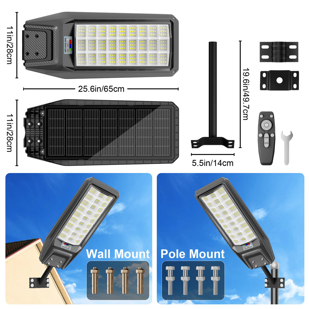 Outdoor Solar Security Light With Motion Sensor Remote