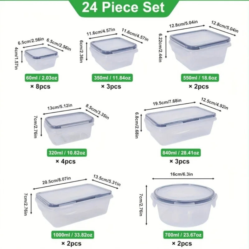 Airtight Food Storage Set With 24 Containers And Labels