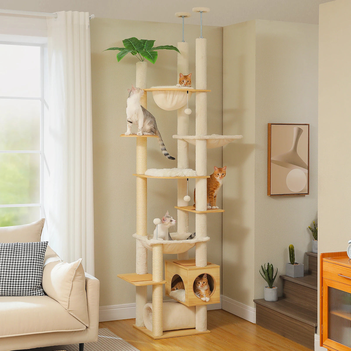 Pawz Road Height Adjustable Wooden Cat Tree