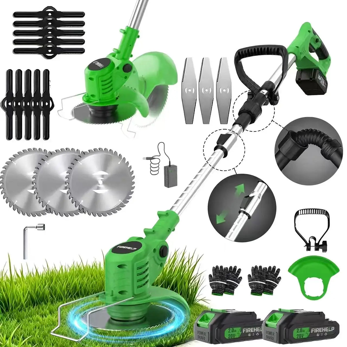Firehelp Cordless 3 In 1 Lawn Mower Trimmer Edger
