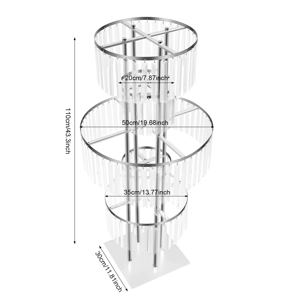 Five Tier Acrylic Crystal Flower Stand