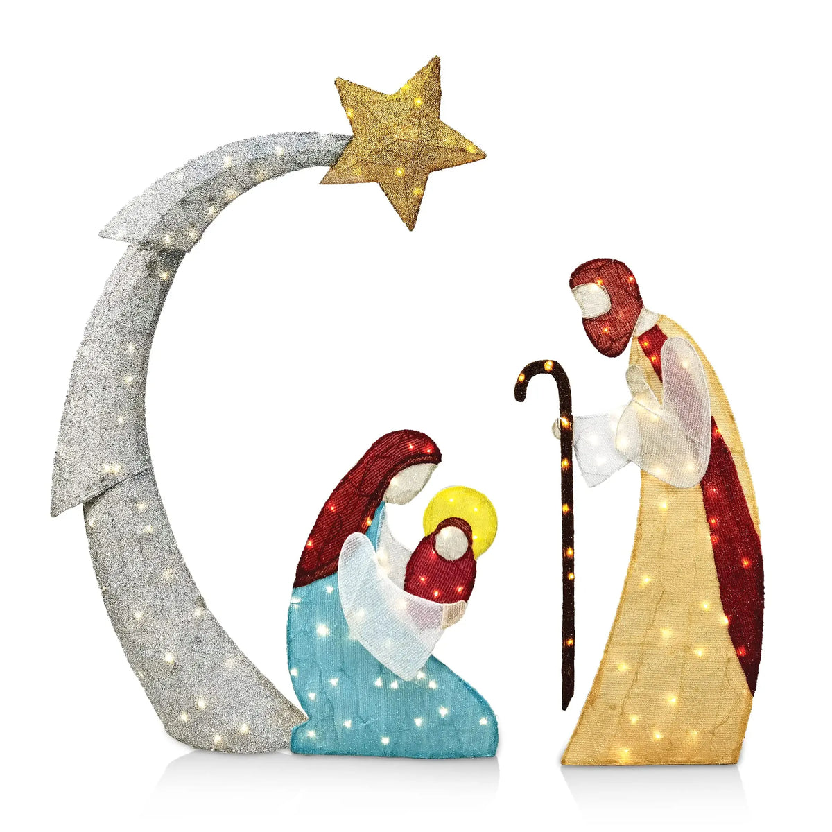 LED Christmas Nativity Scene Yard Decoration Lights
