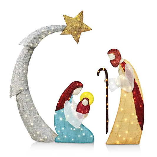 LED Christmas Nativity Scene Yard Decoration Lights
