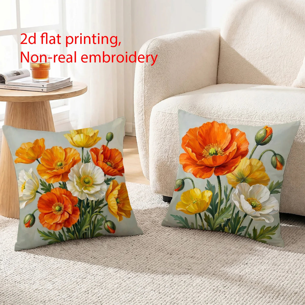 Floral Print Decorative Pillow Covers Set