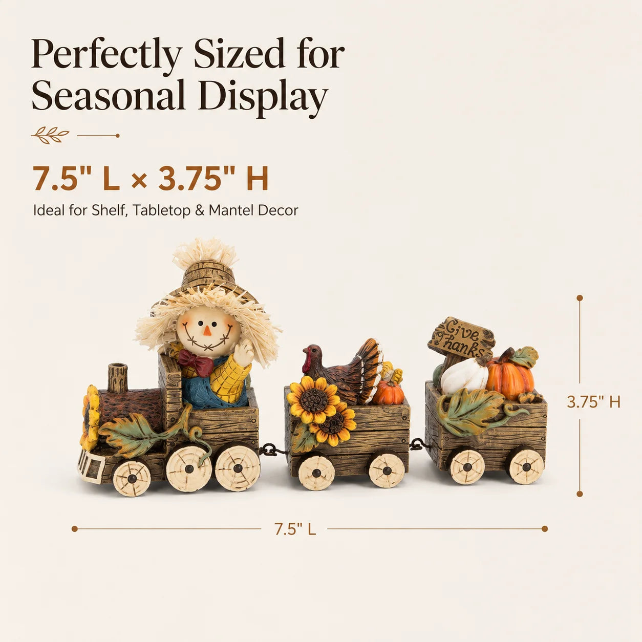 Hodao Scarecrow Harvest Train Figurine