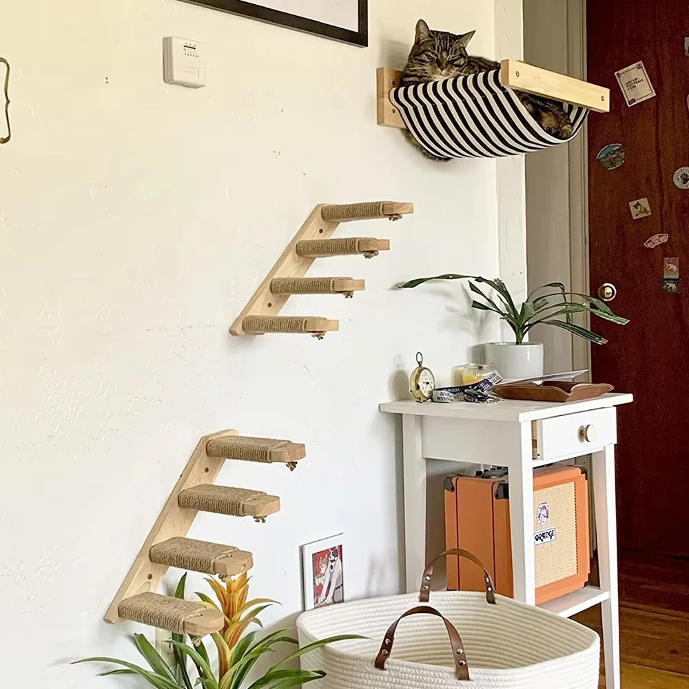 CWV Cat Wall Climbing Shelf With Sisal Scratcher