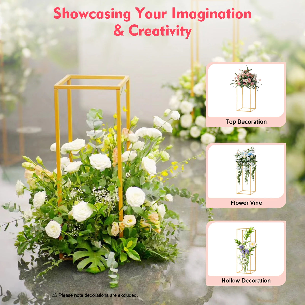 Metal Flower Stand Set For Wedding Column Display Racks