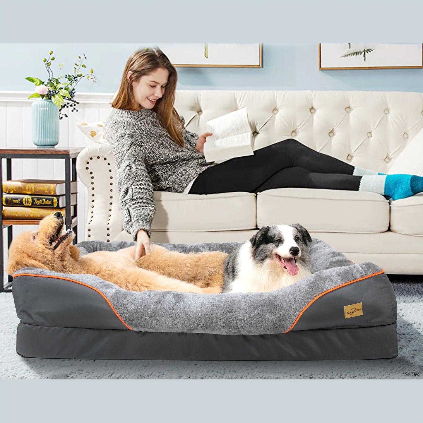 Bingopaw Dog Bed With Waterproof Removable Washable Cover