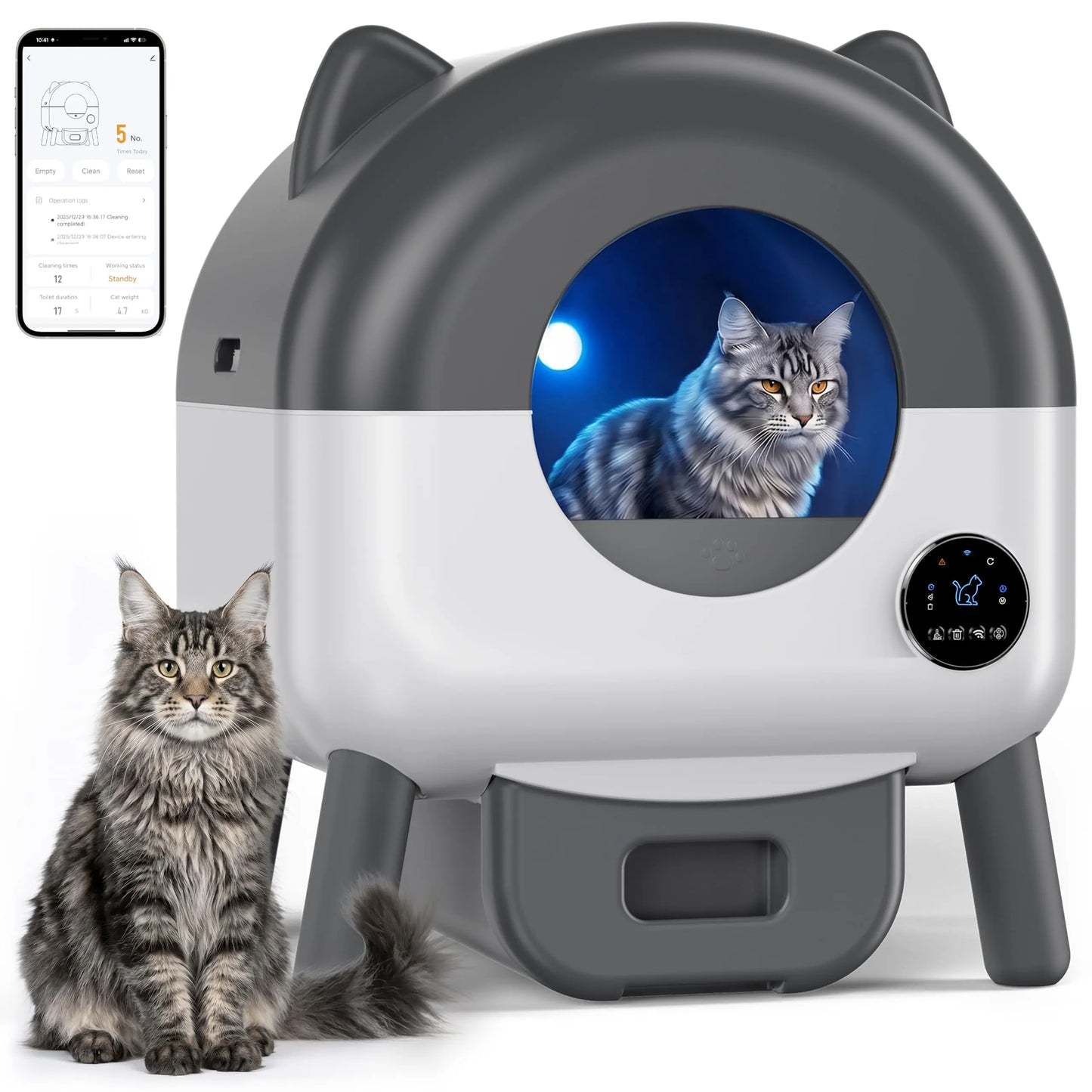 HiMiss Automatic Self Cleaning Cat Litter Box